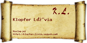 Klopfer Lívia névjegykártya